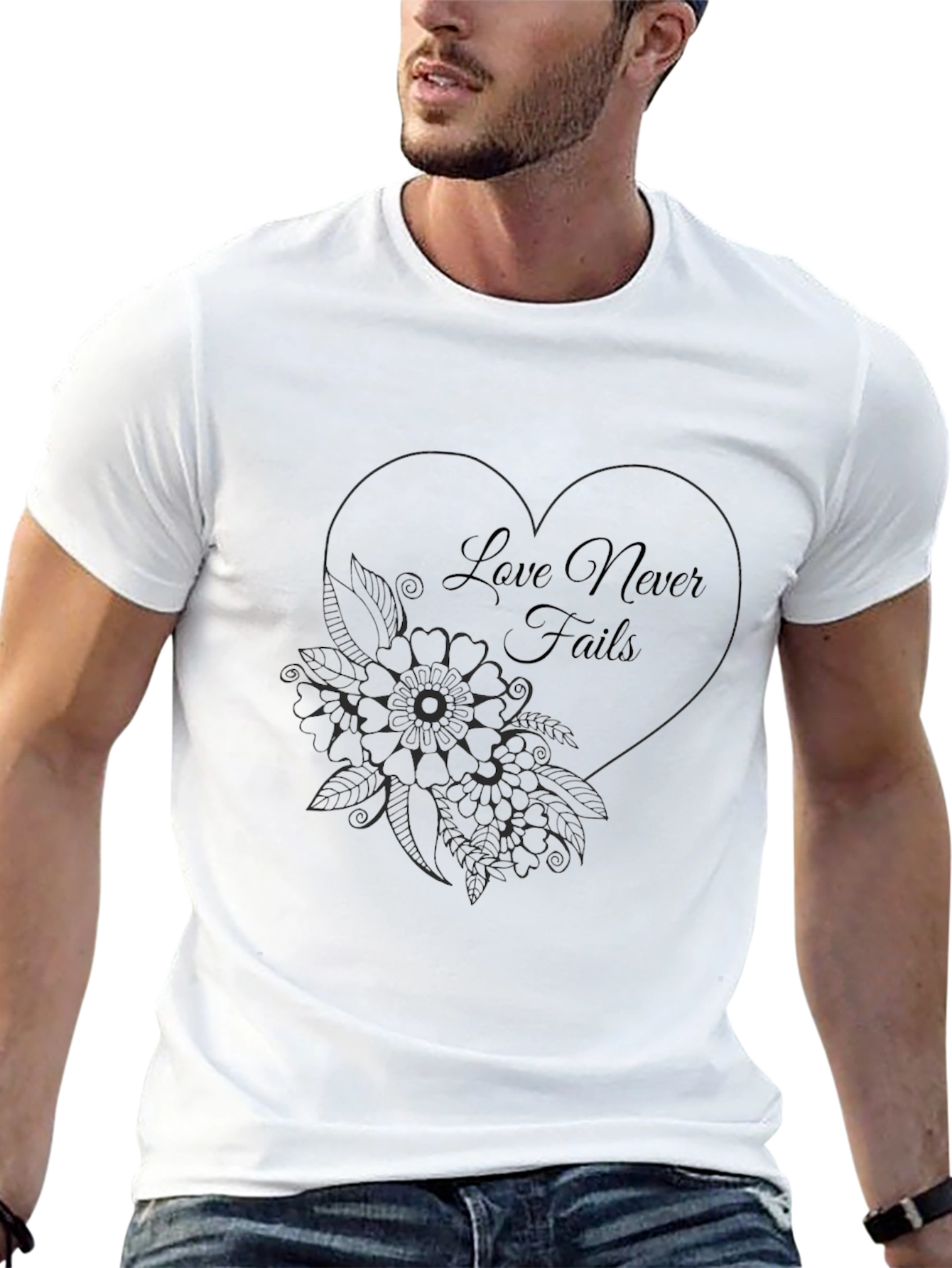 Love Never Fails Graphic Tee - Black