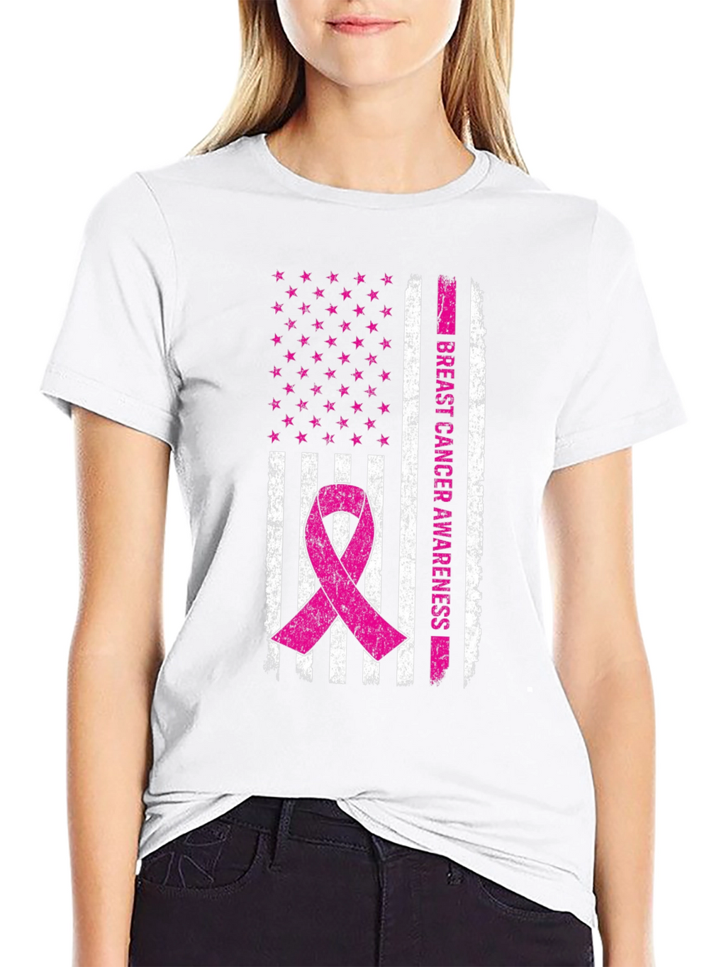 Breast Cancer Awareness Flag T-Shirt