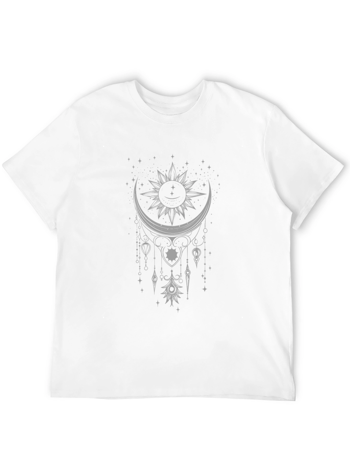 Celestial Sun & Moon Graphic Black T-Shirt