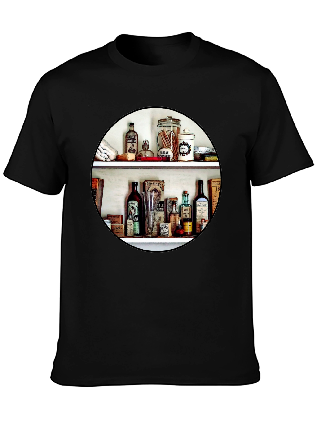 Apothecary Shelf T-Shirt - Vintage Design