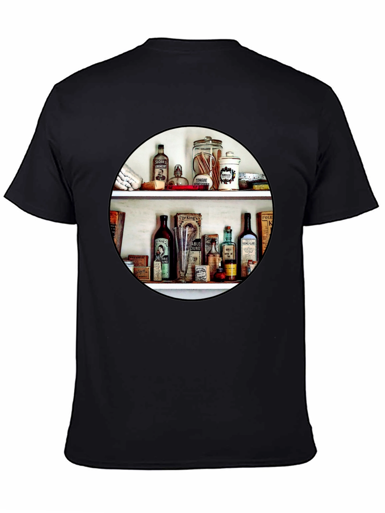 Apothecary Shelf T-Shirt - Vintage Design