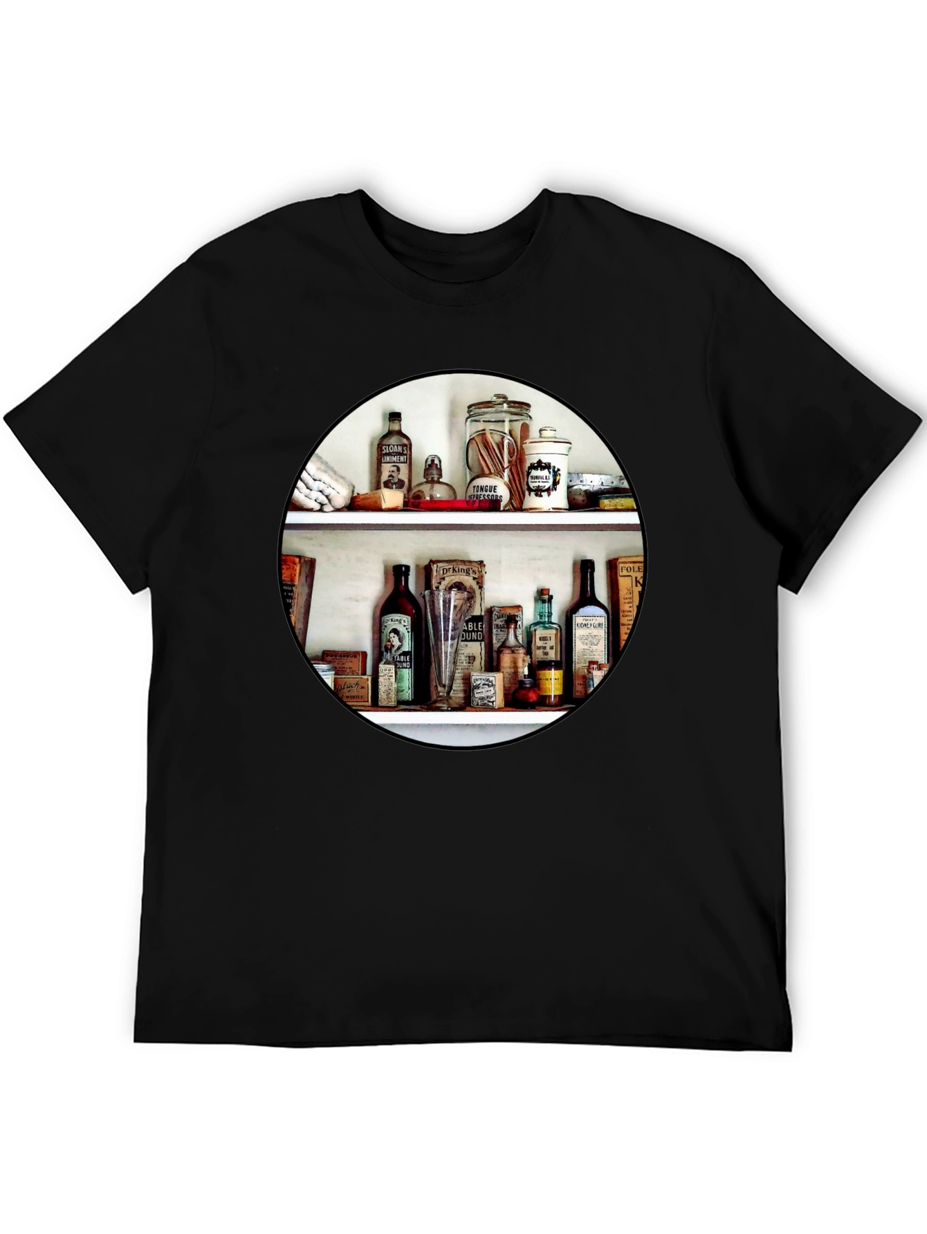 Apothecary Shelf T-Shirt - Vintage Design
