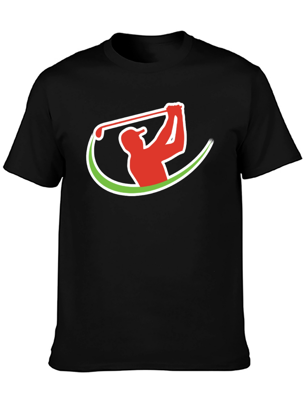 Golf Swing Graphic Tee - Black Cotton T-Shirt