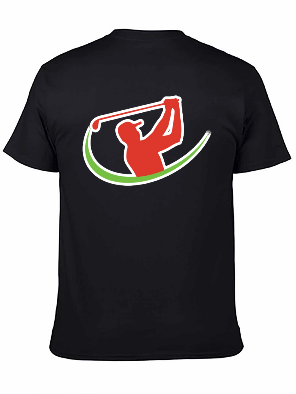 Golf Swing Graphic Tee - Black Cotton T-Shirt