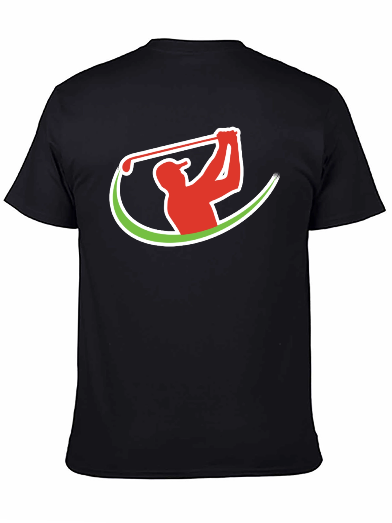 Golf Swing Graphic Tee - Black Cotton T-Shirt