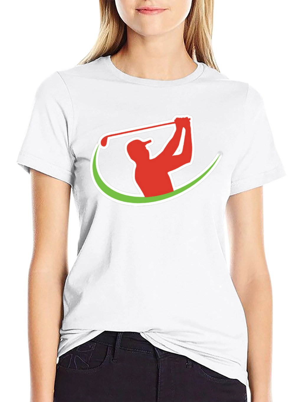 Golf Swing Graphic Tee - Black Cotton T-Shirt