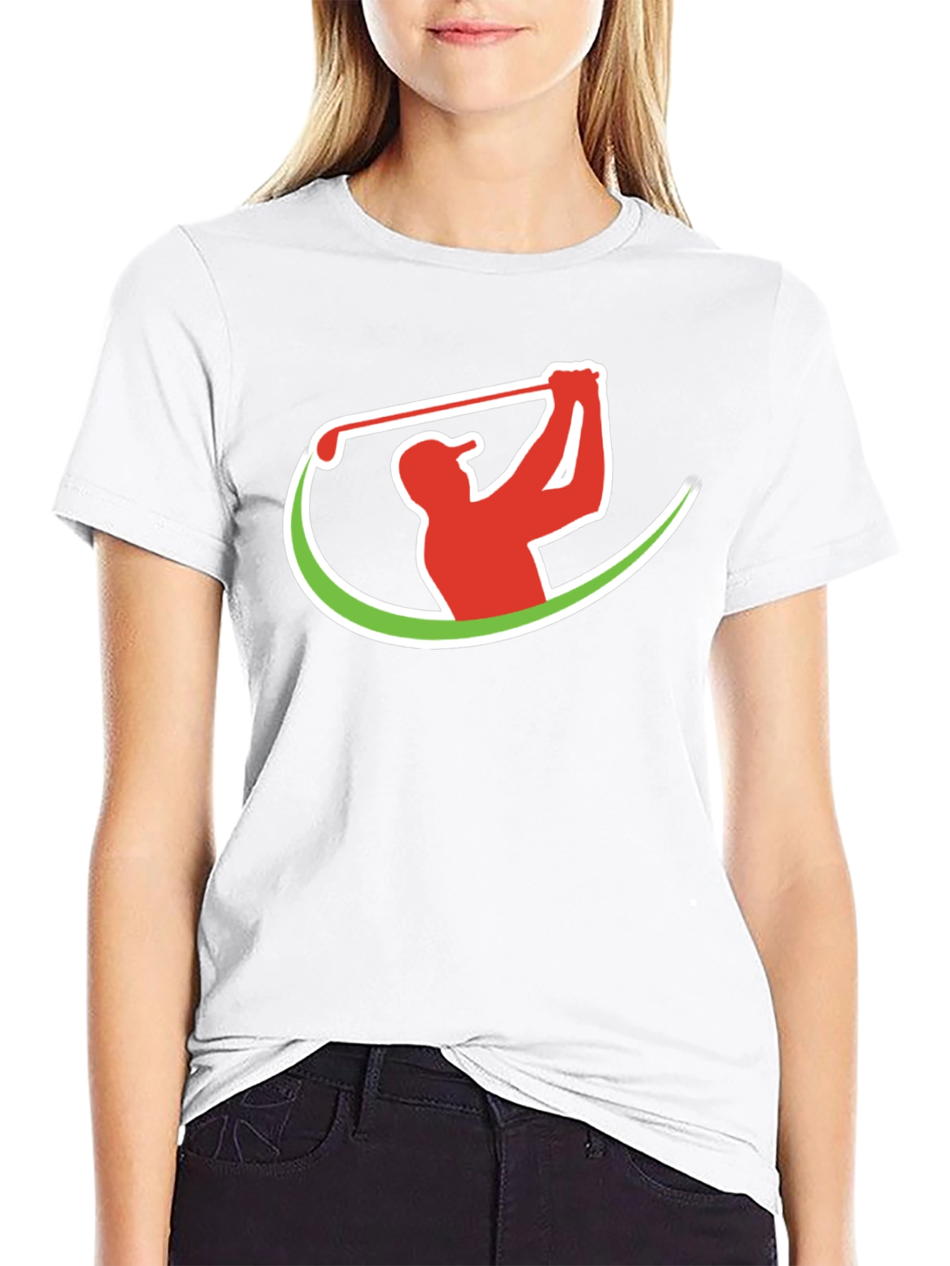 Golf Swing Graphic Tee - Black Cotton T-Shirt