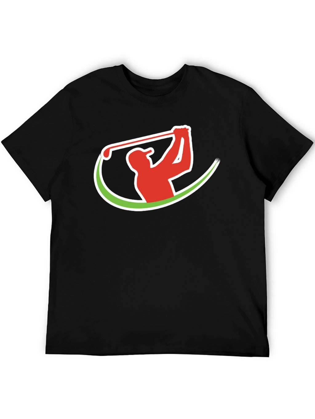 Golf Swing Graphic Tee - Black Cotton T-Shirt