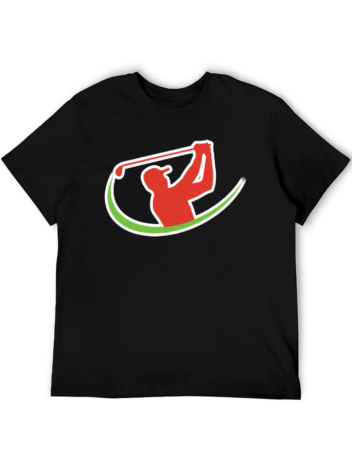 Golf Swing Graphic Tee - Black Cotton T-Shirt