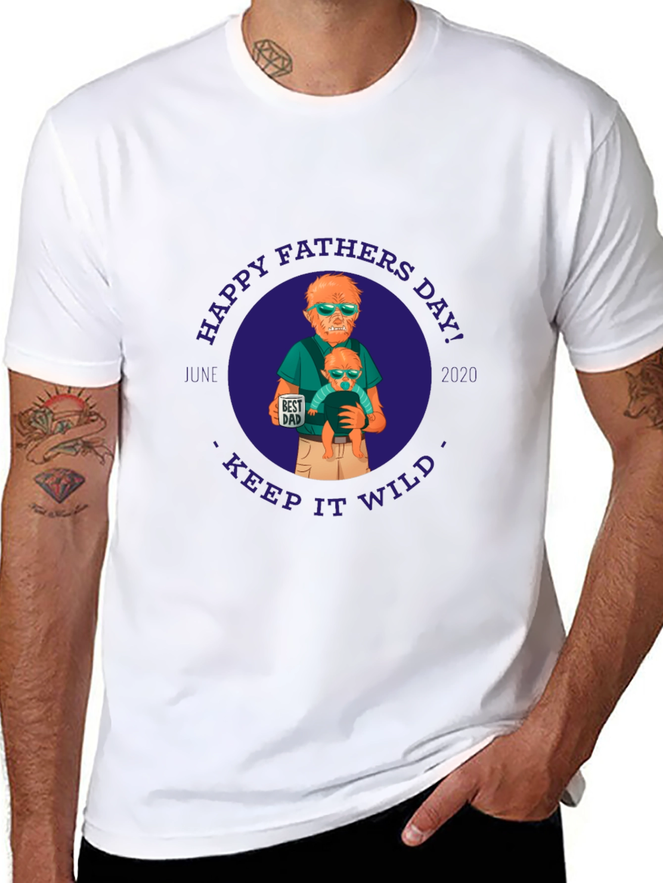 Happy Fathers Day Werewolf Dad Graphic Tee