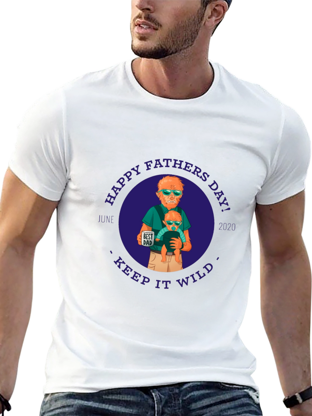 Happy Fathers Day Werewolf Dad Graphic Tee