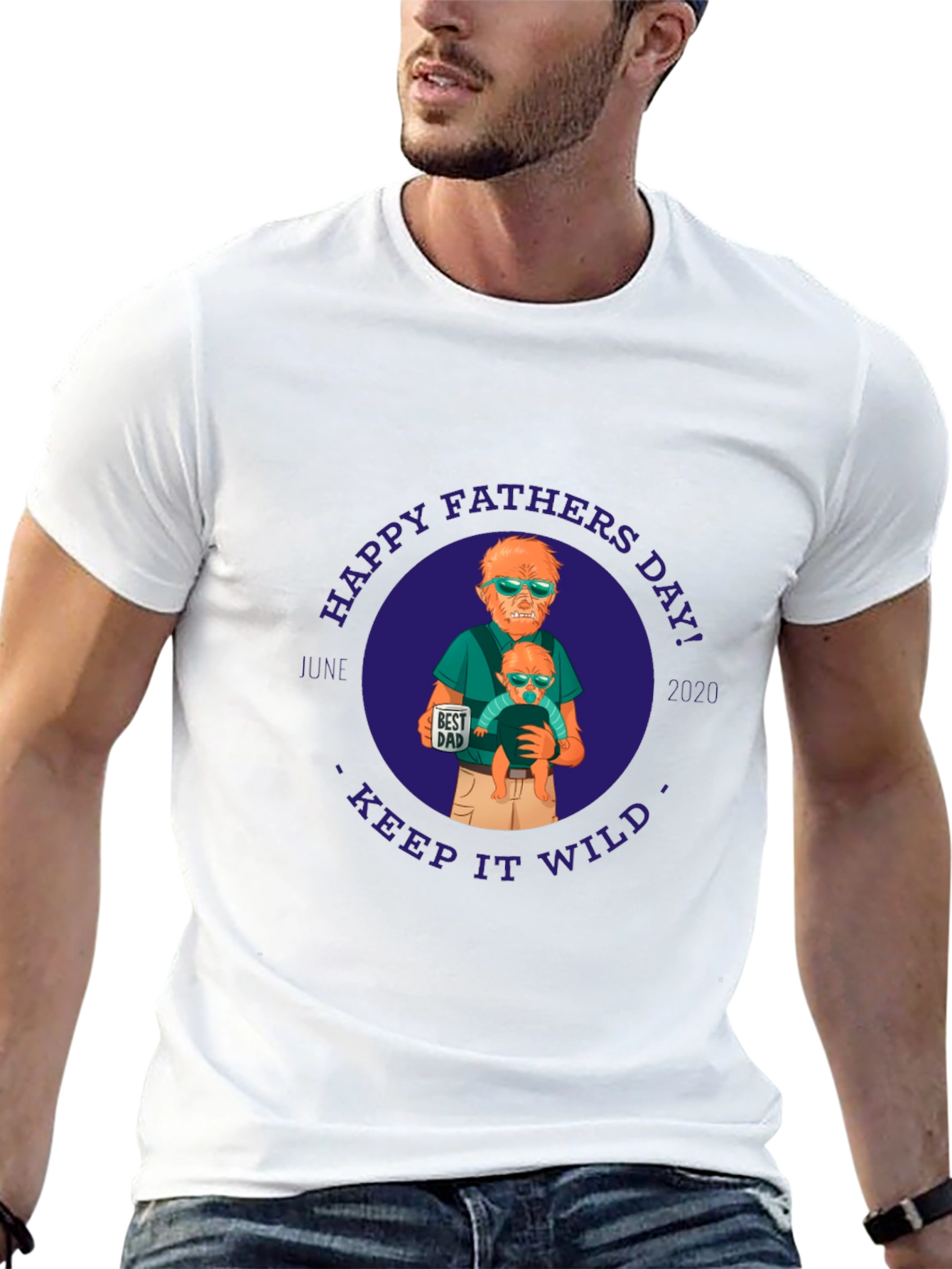Happy Fathers Day Werewolf Dad Graphic Tee