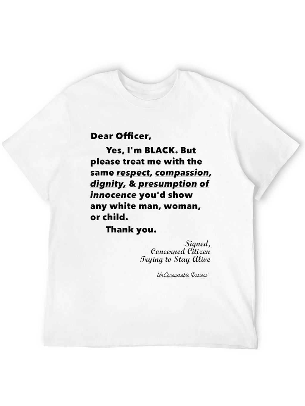 Dear Officer Graphic Tee - Black Lives Matter