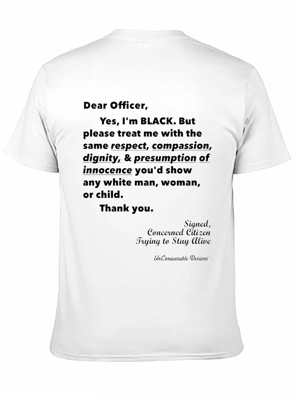 Dear Officer Graphic Tee - Black Lives Matter