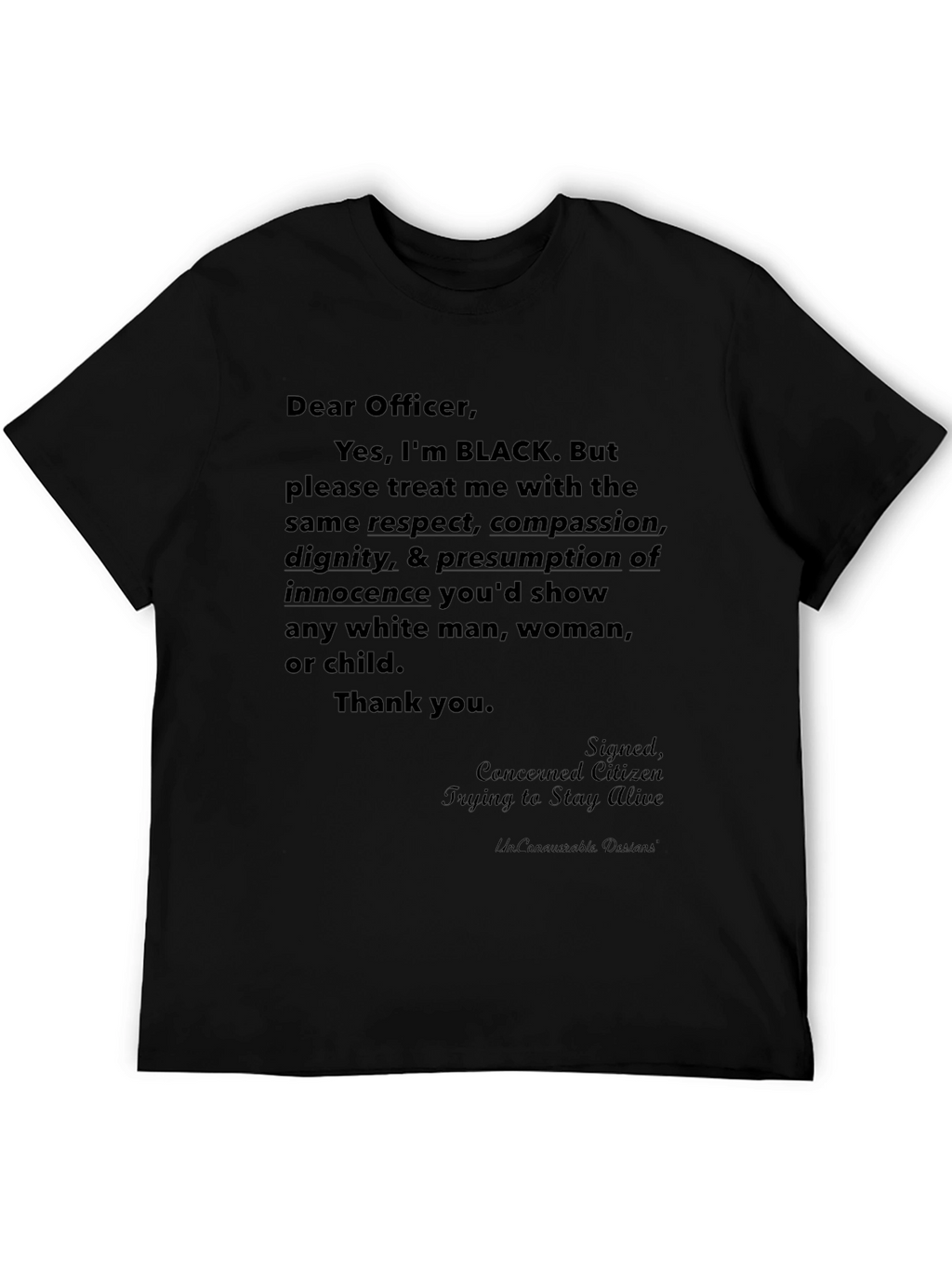 Dear Officer Graphic Tee - Black Lives Matter