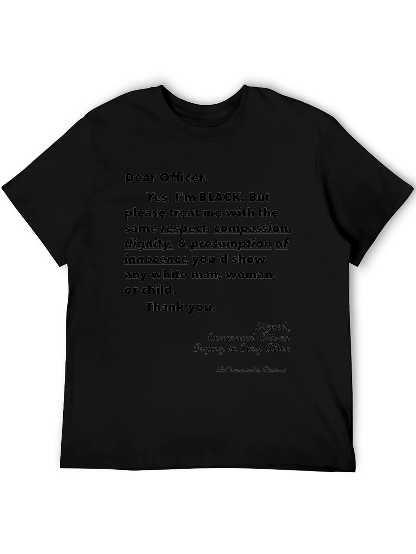 Dear Officer Graphic Tee - Black Lives Matter