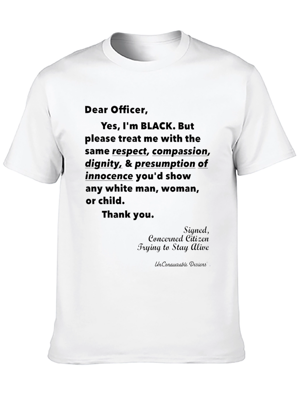 Dear Officer Graphic Tee - Black Lives Matter