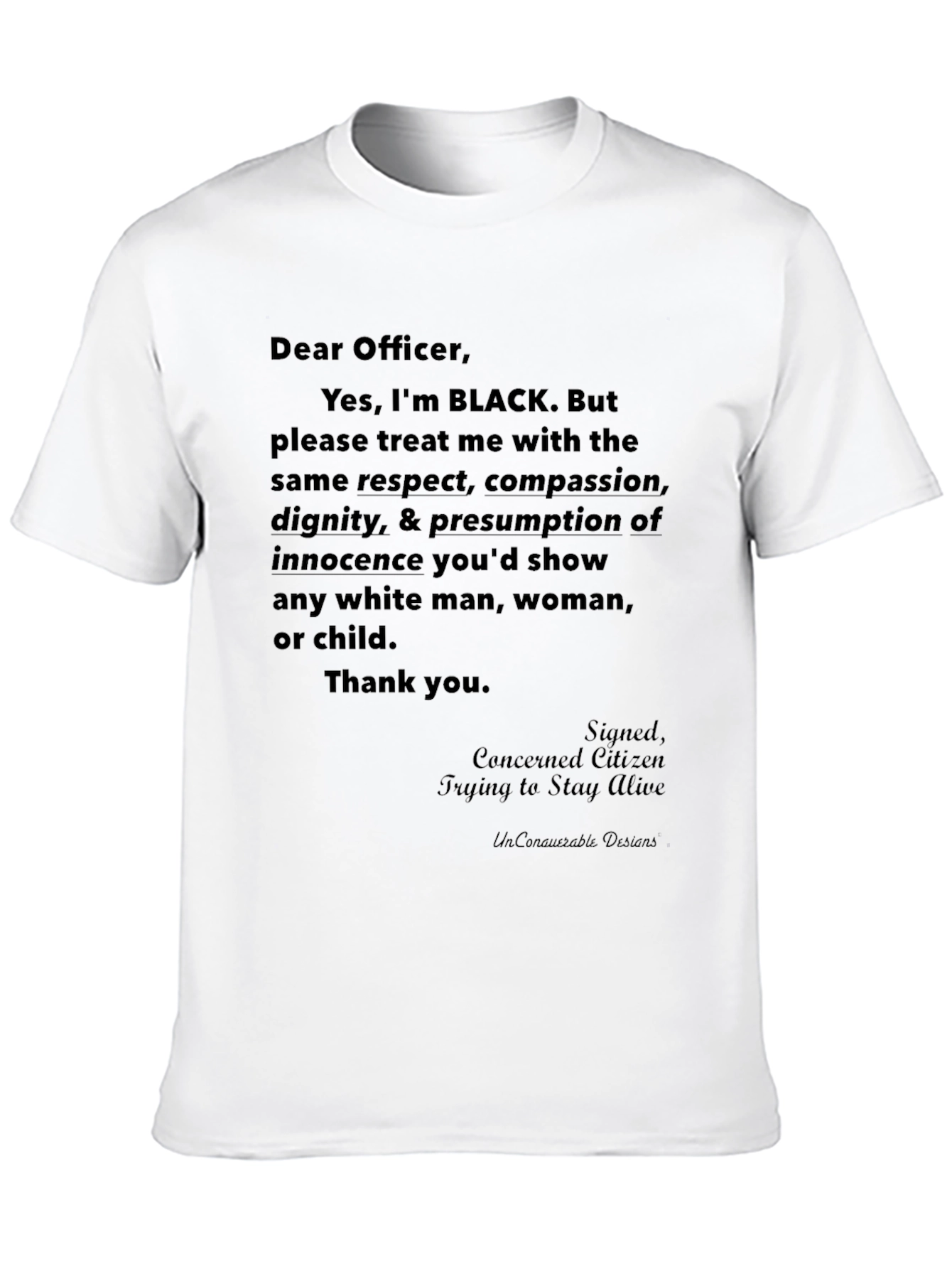 Dear Officer Graphic Tee - Black Lives Matter