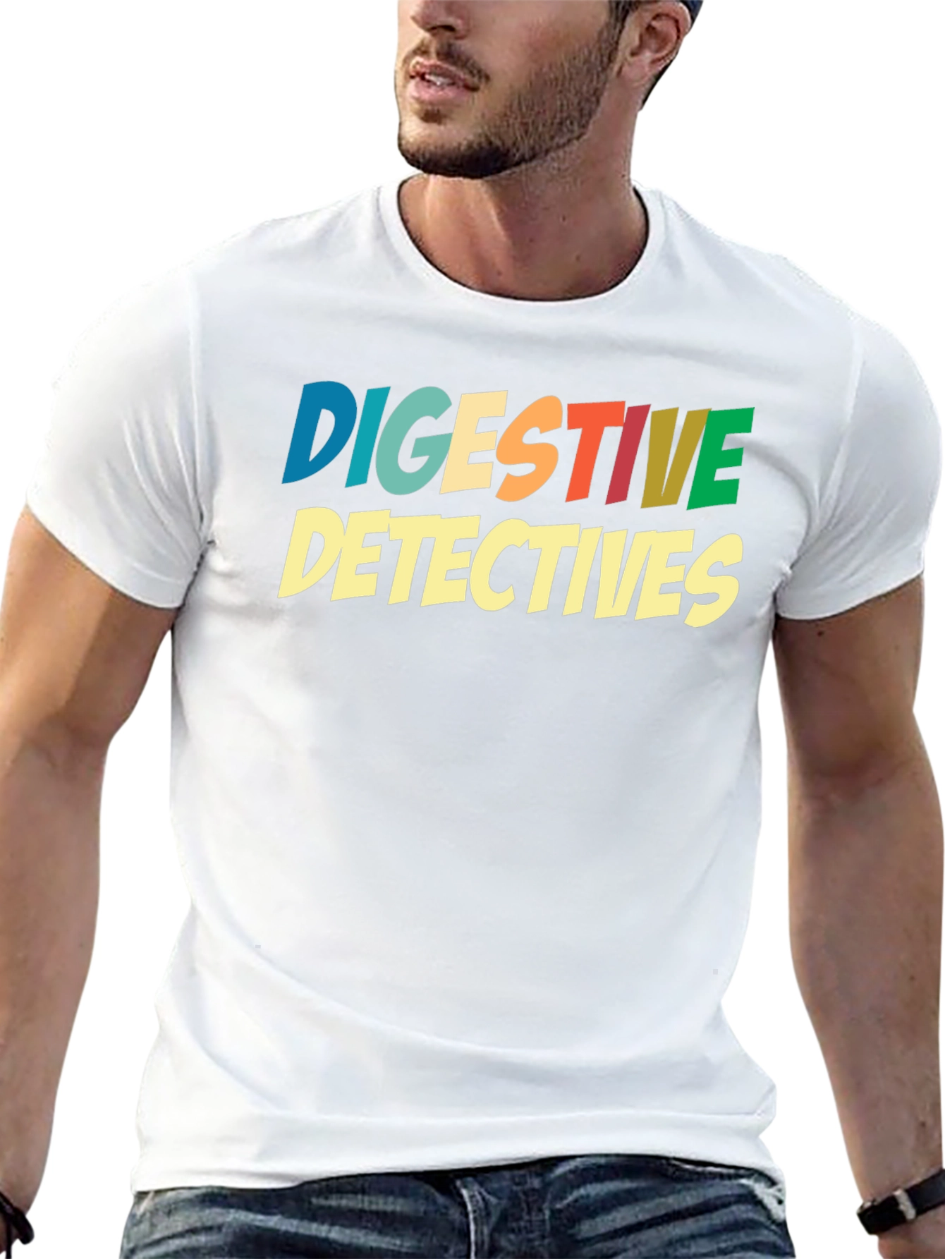 Digestive Detectives Graphic Print Tee - Black Cotton Blend