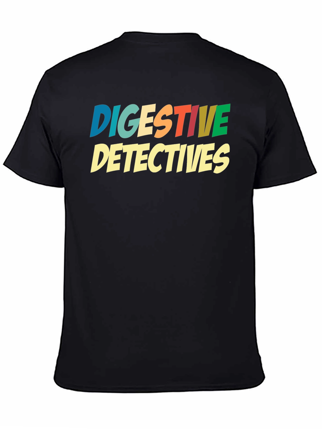 Digestive Detectives Graphic Print Tee - Black Cotton Blend