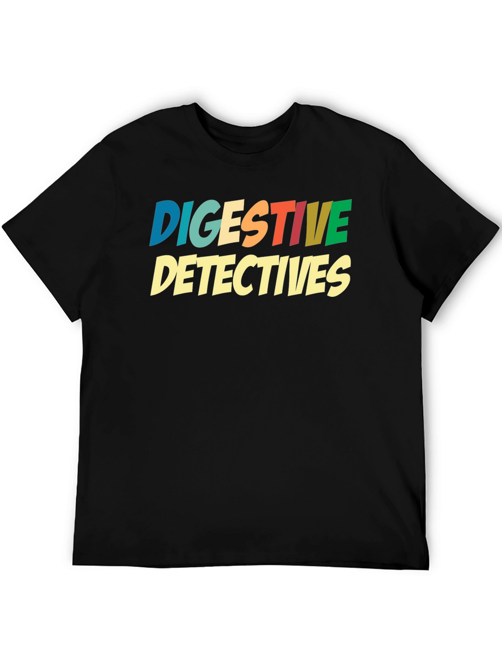 Digestive Detectives Graphic Print Tee - Black Cotton Blend