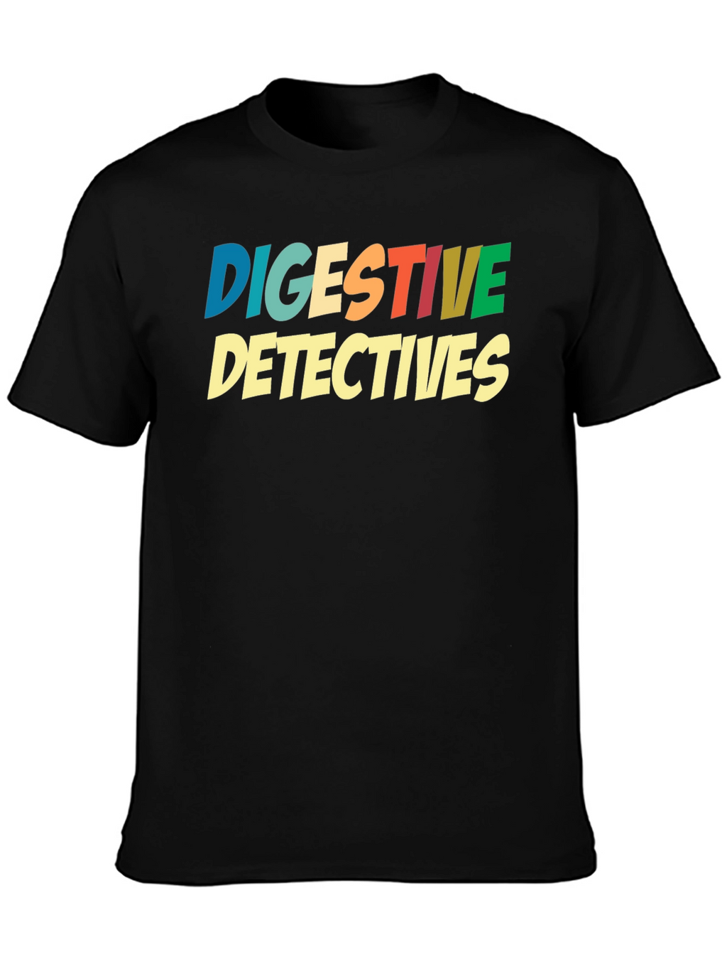 Digestive Detectives Graphic Print Tee - Black Cotton Blend