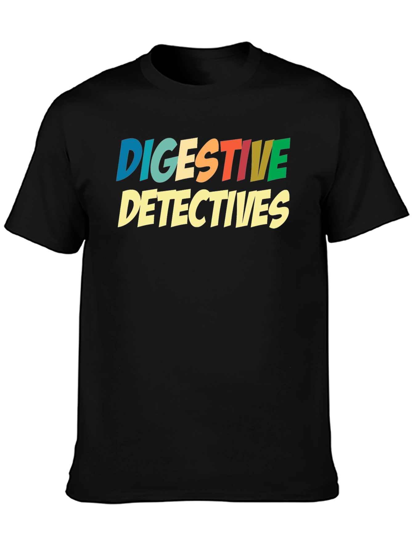 Digestive Detectives Graphic Print Tee - Black Cotton Blend