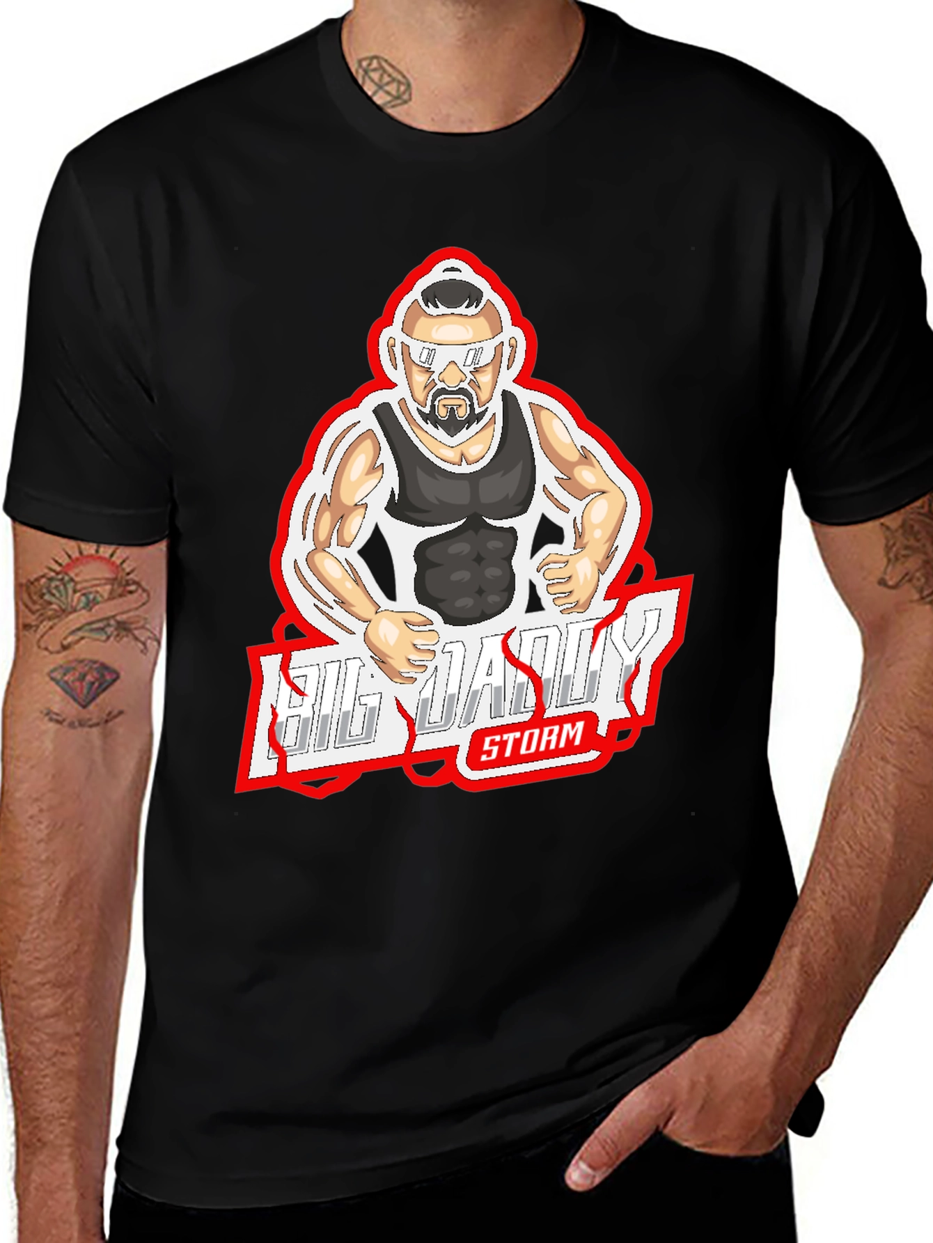 Big Daddy Storm Graphic Tee - Black Cotton T-Shirt