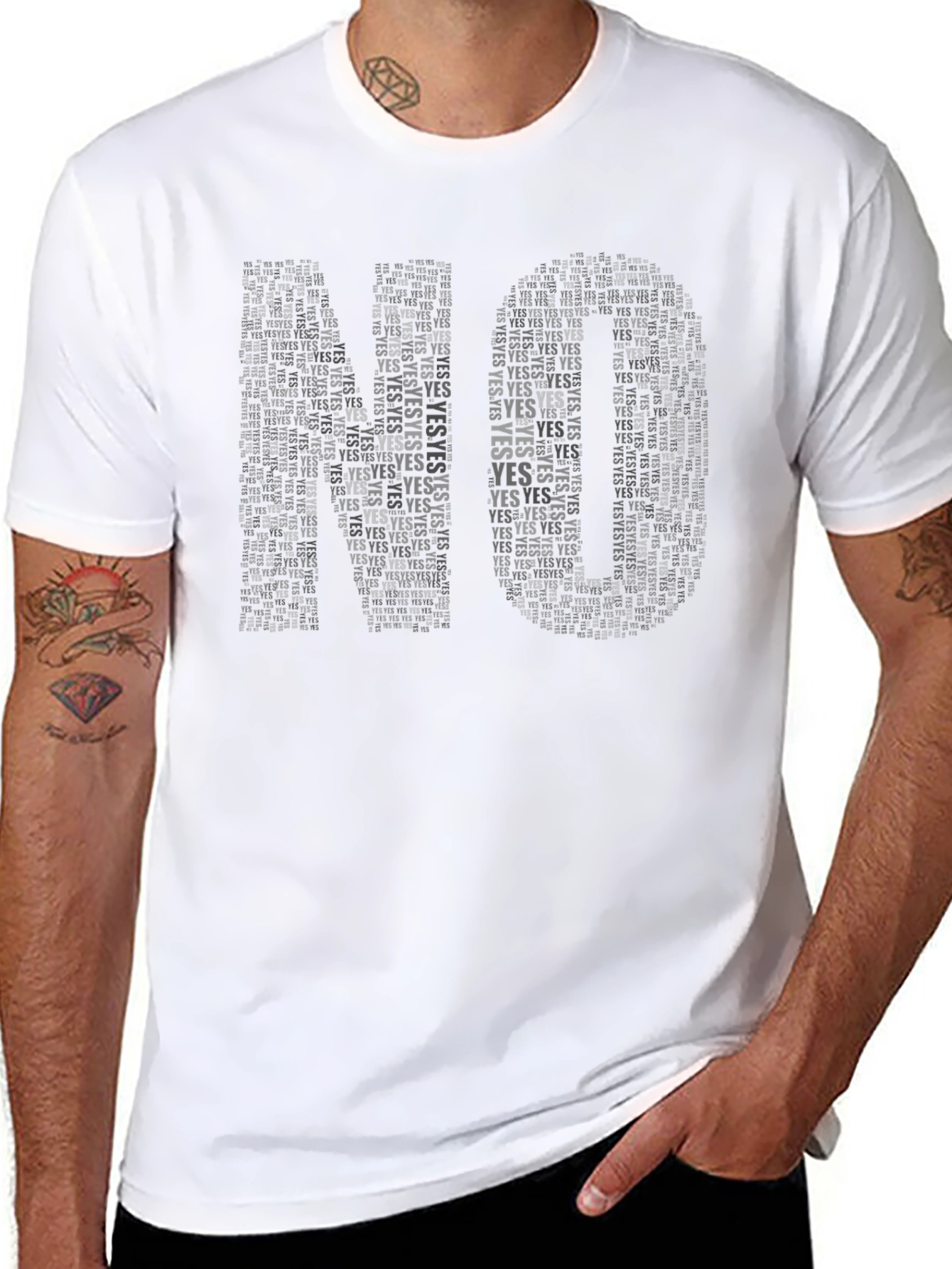 NO YES Word Art T-Shirt