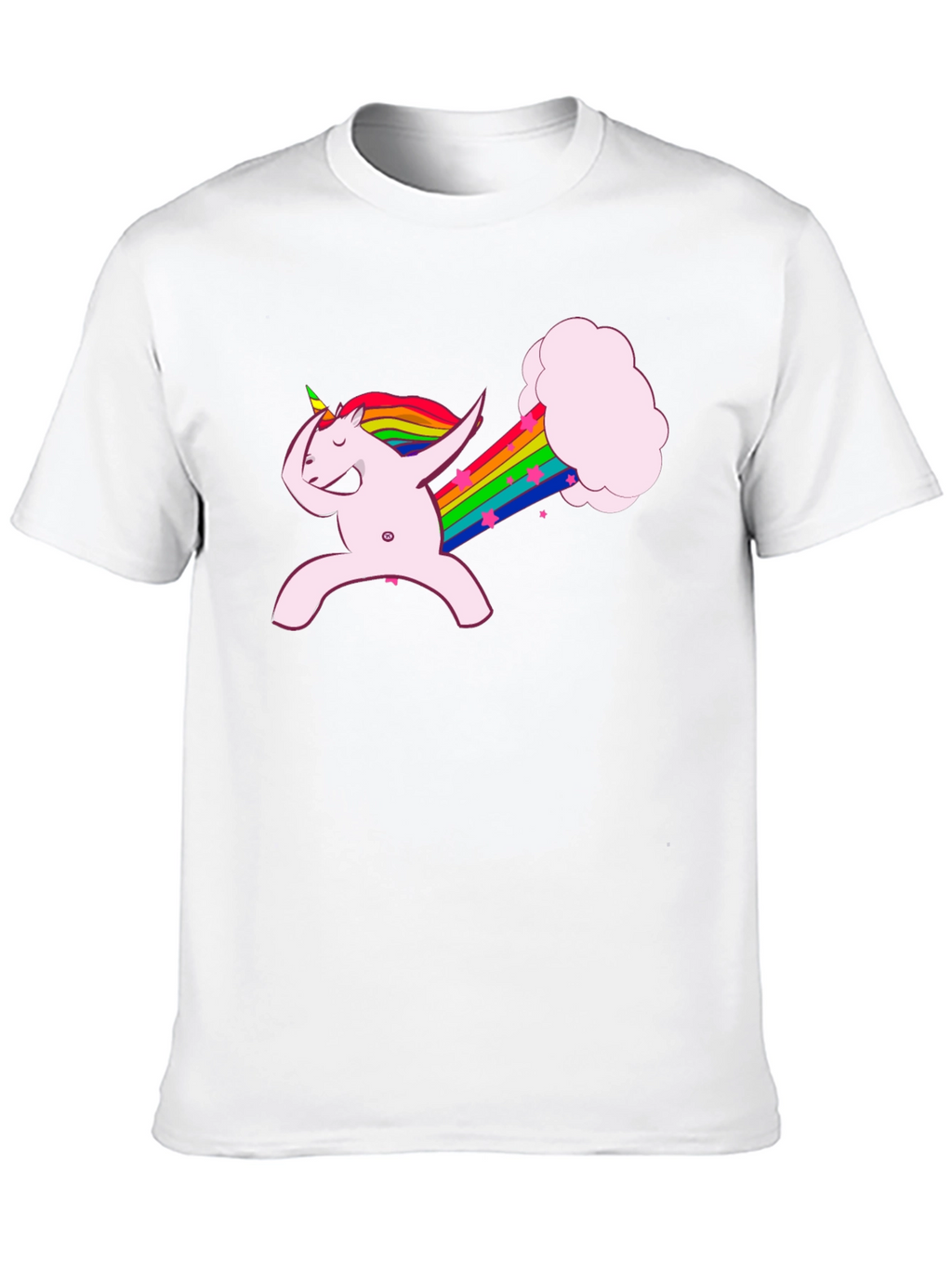 Dabbing Unicorn Rainbow Fart Black T-Shirt