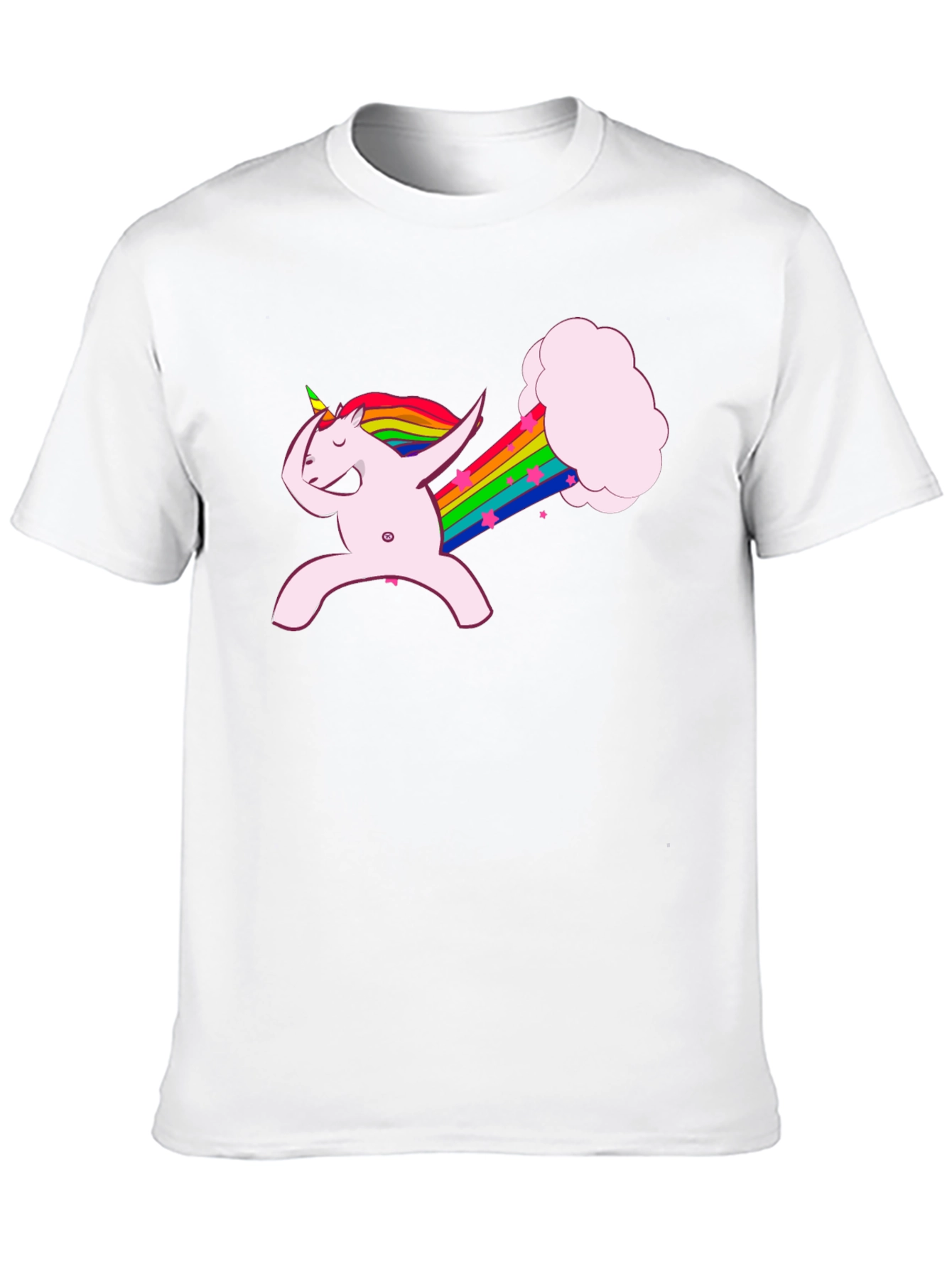 Dabbing Unicorn Rainbow Fart Black T-Shirt