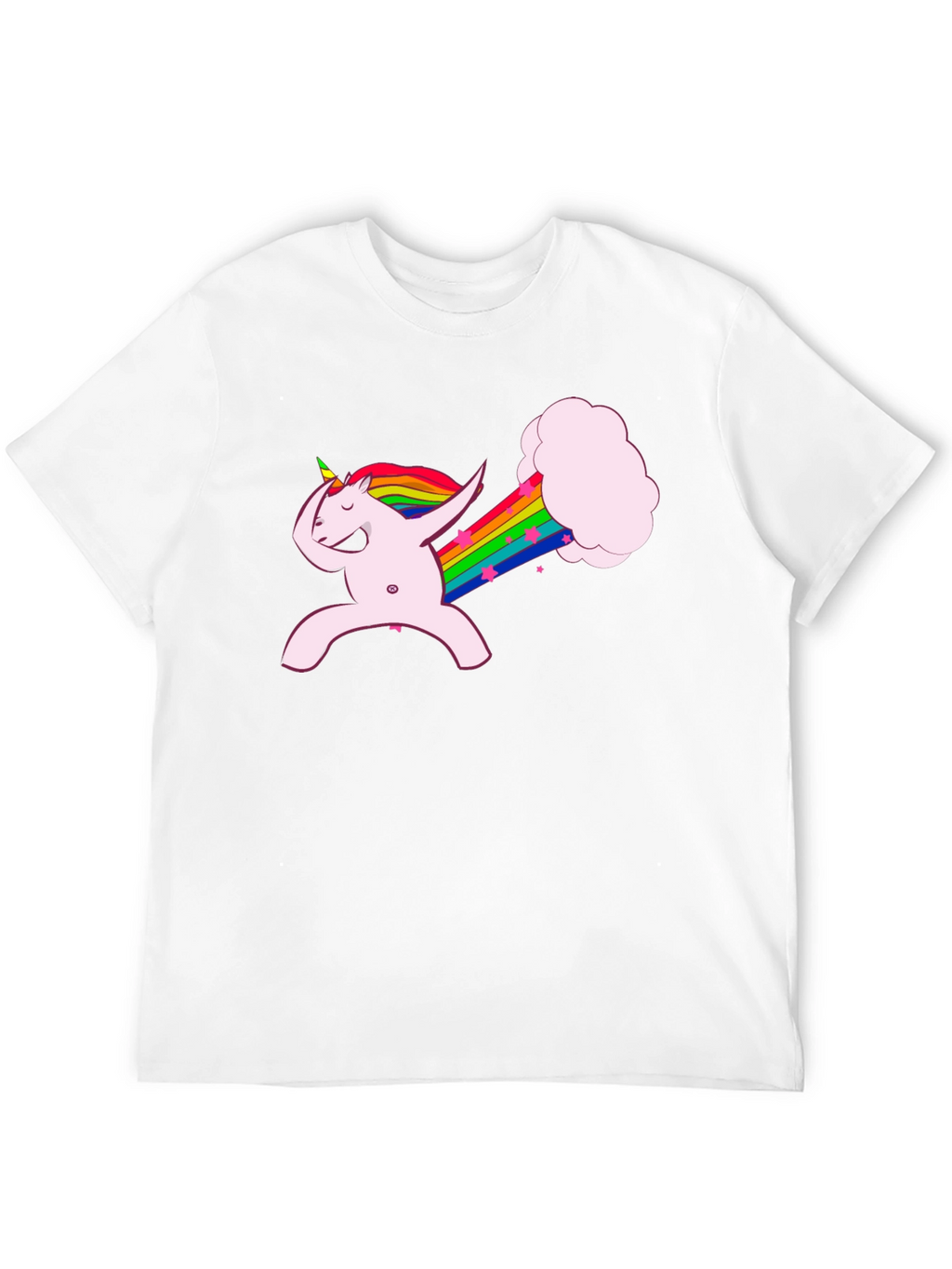 Dabbing Unicorn Rainbow Fart Black T-Shirt