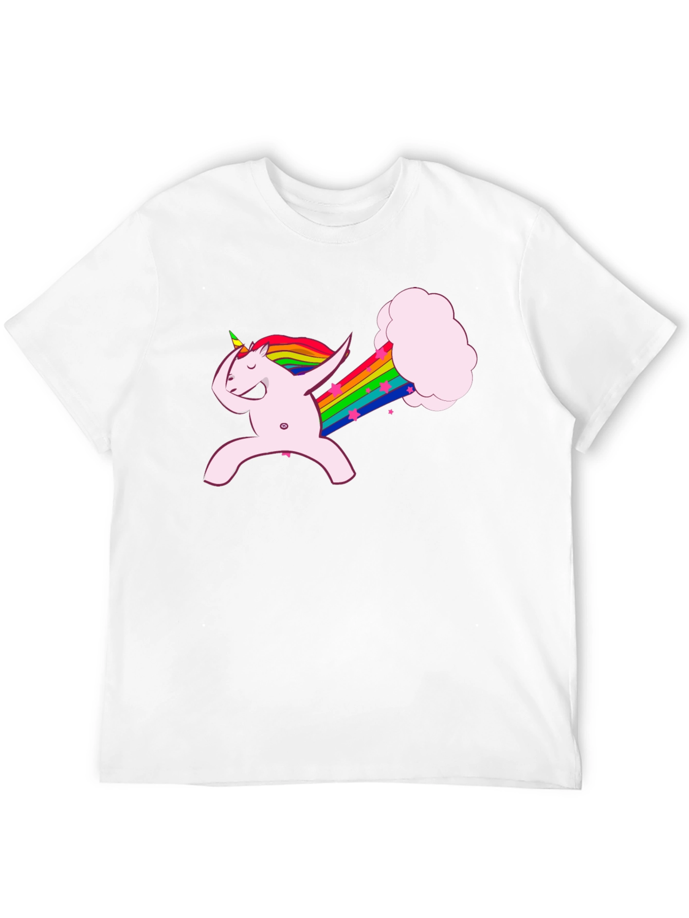 Dabbing Unicorn Rainbow Fart Black T-Shirt