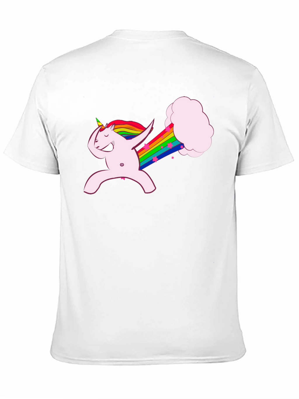 Dabbing Unicorn Rainbow Fart Black T-Shirt