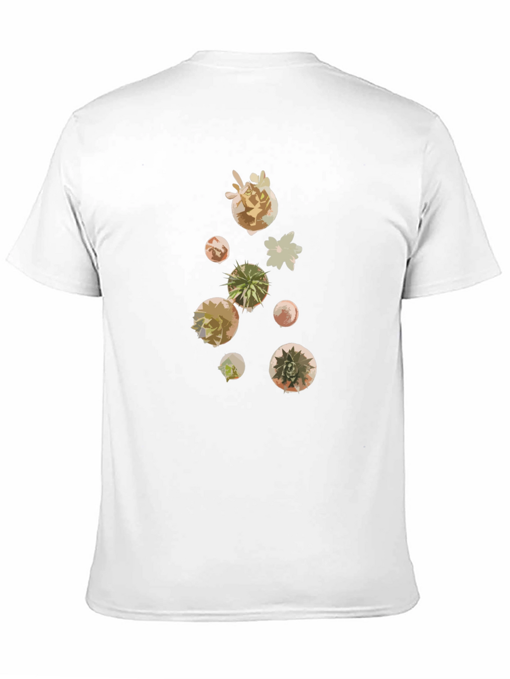 Modern Succulent Print Black T-Shirt