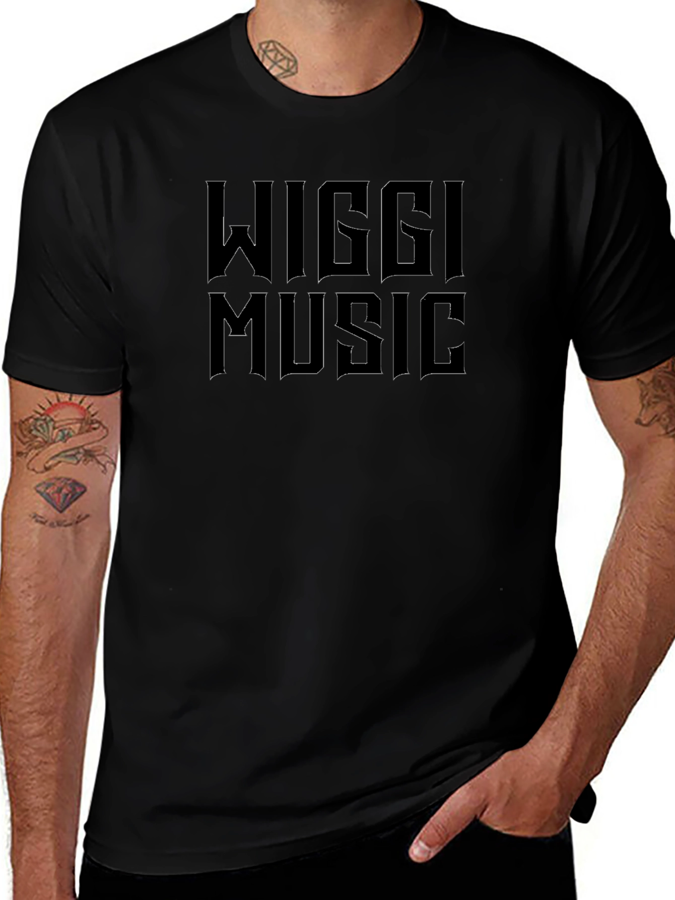 Wiggi Music Black Graphic Tee - Mens Fashion