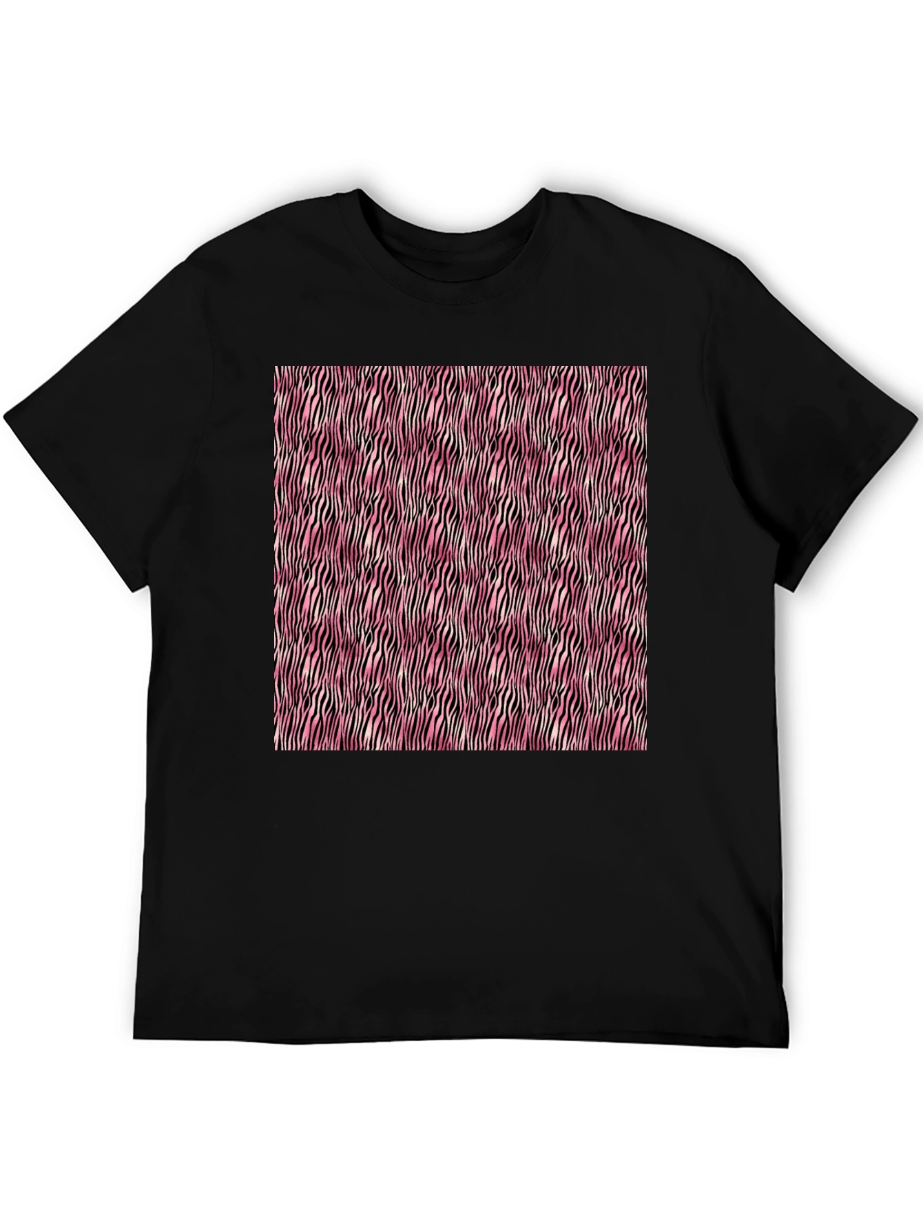 Pink Zebra Stripe Mens Tee