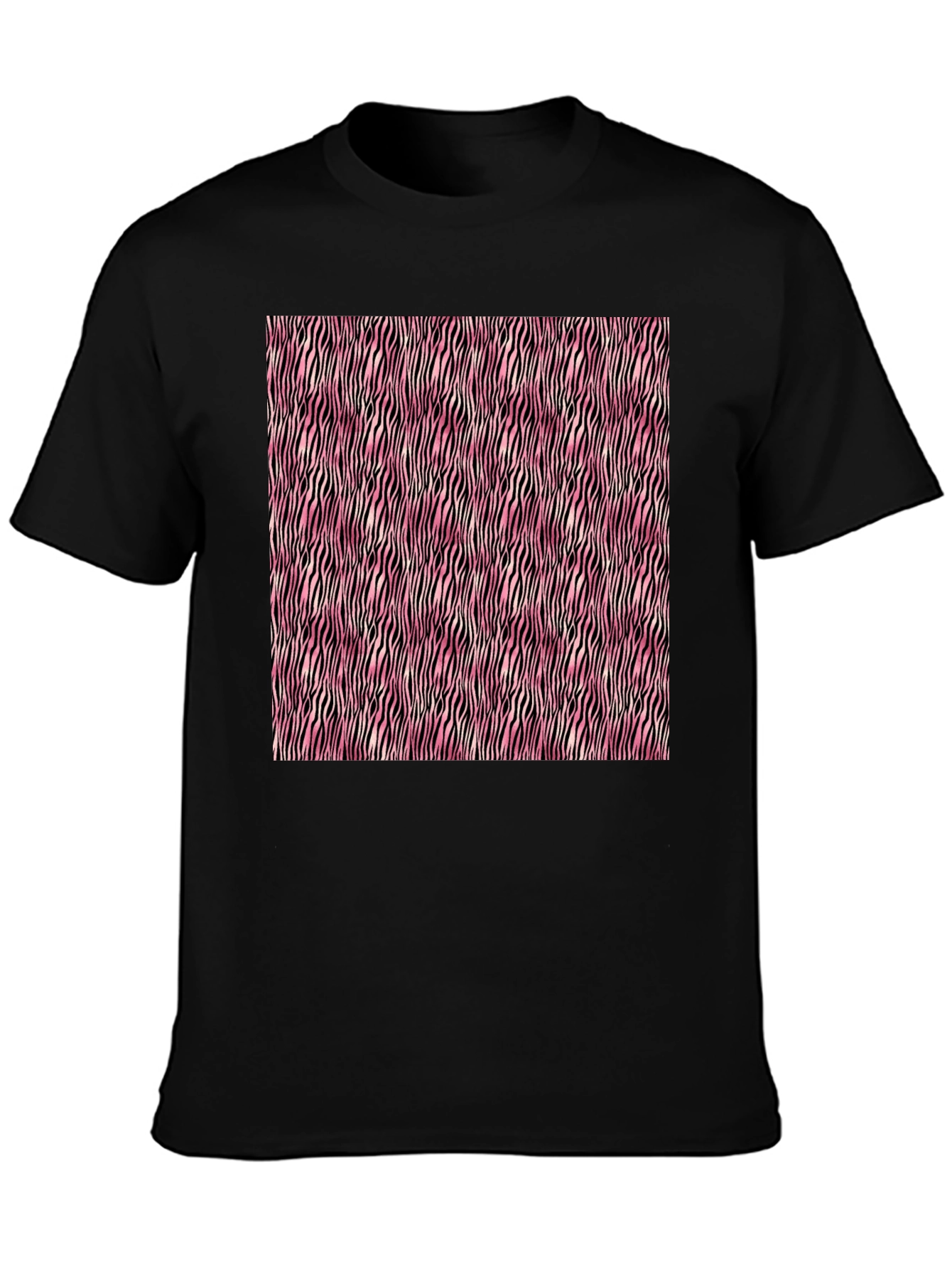 Pink Zebra Stripe Mens Tee