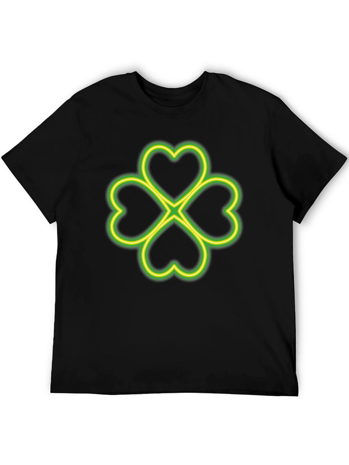 Neon Shamrock T-Shirt - Lucky Four Leaf Clover Graphic Tee