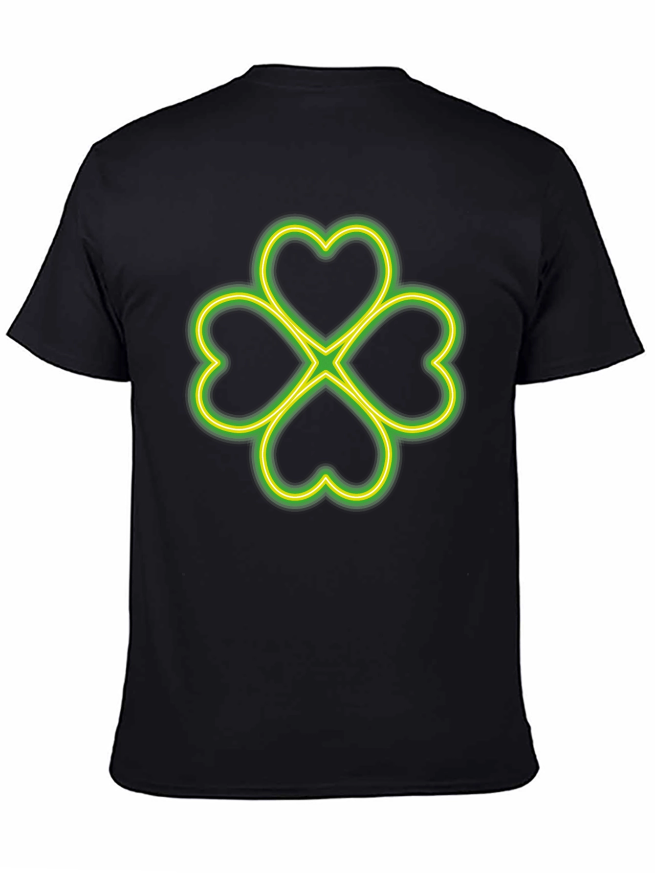Neon Shamrock T-Shirt - Lucky Four Leaf Clover Graphic Tee
