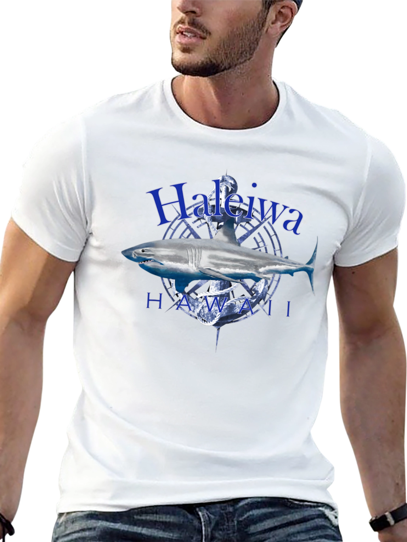 Haleiwa Hawaii Shark T-Shirt - Anchor Graphic