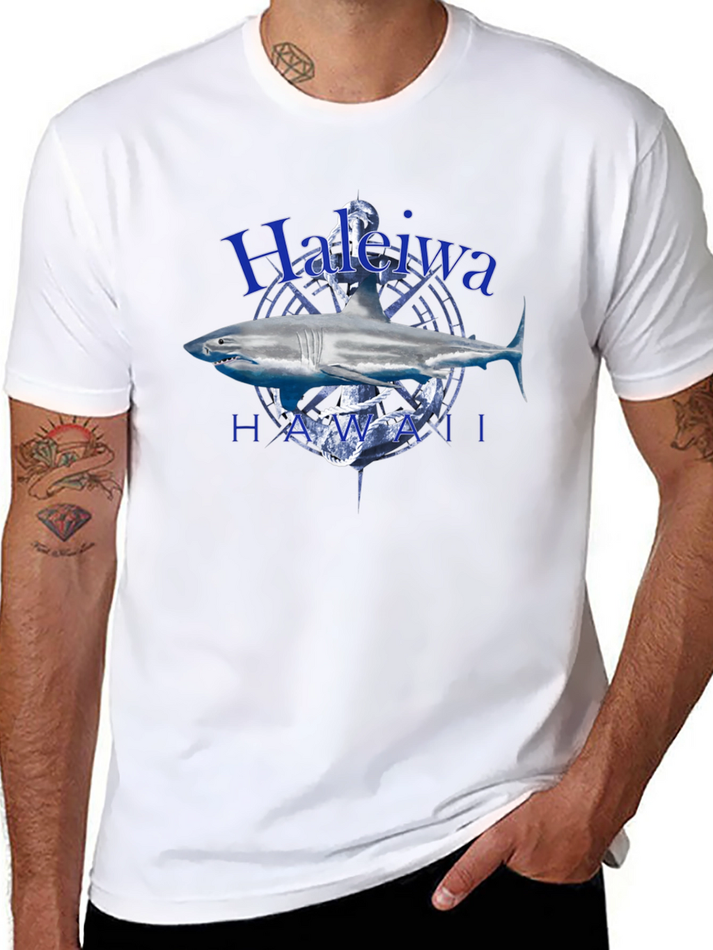 Haleiwa Hawaii Shark T-Shirt - Anchor Graphic