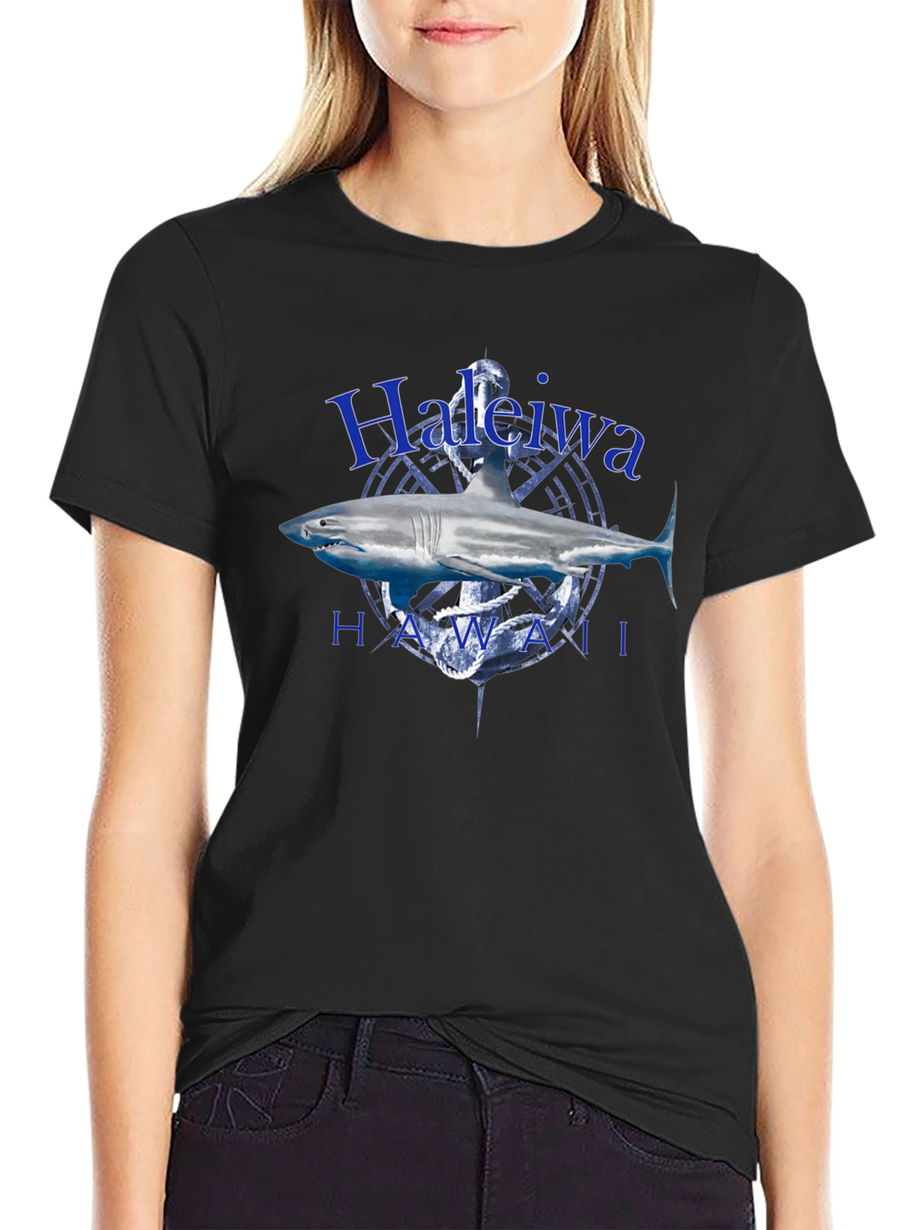 Haleiwa Hawaii Shark T-Shirt - Anchor Graphic
