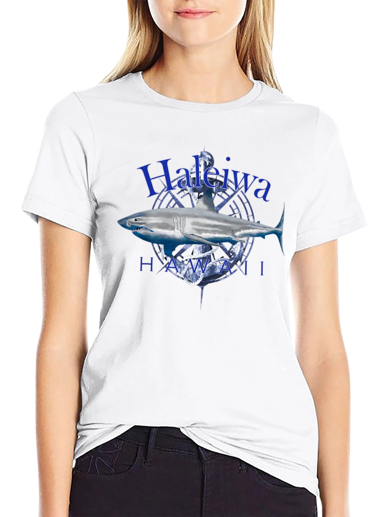 Haleiwa Hawaii Shark T-Shirt - Anchor Graphic