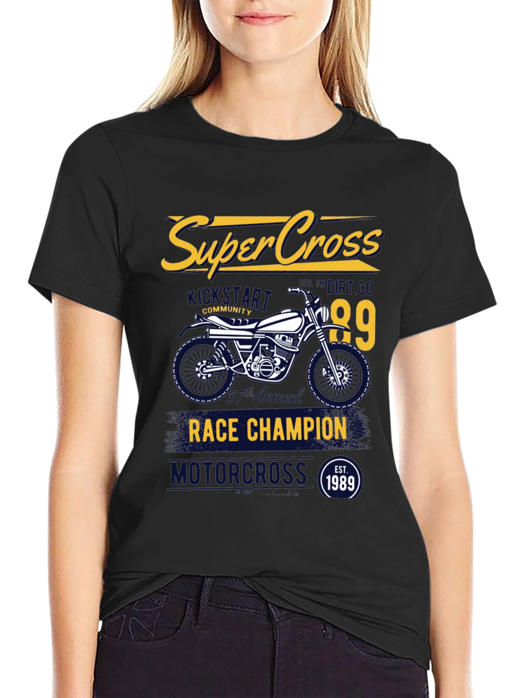Supercross Race Champion Black T-Shirt