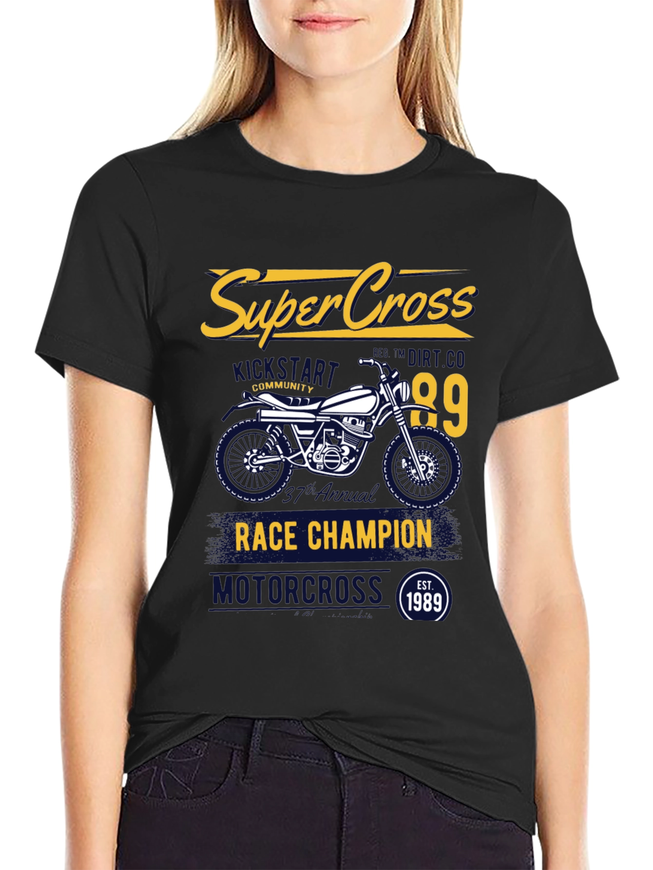 Supercross Race Champion Black T-Shirt