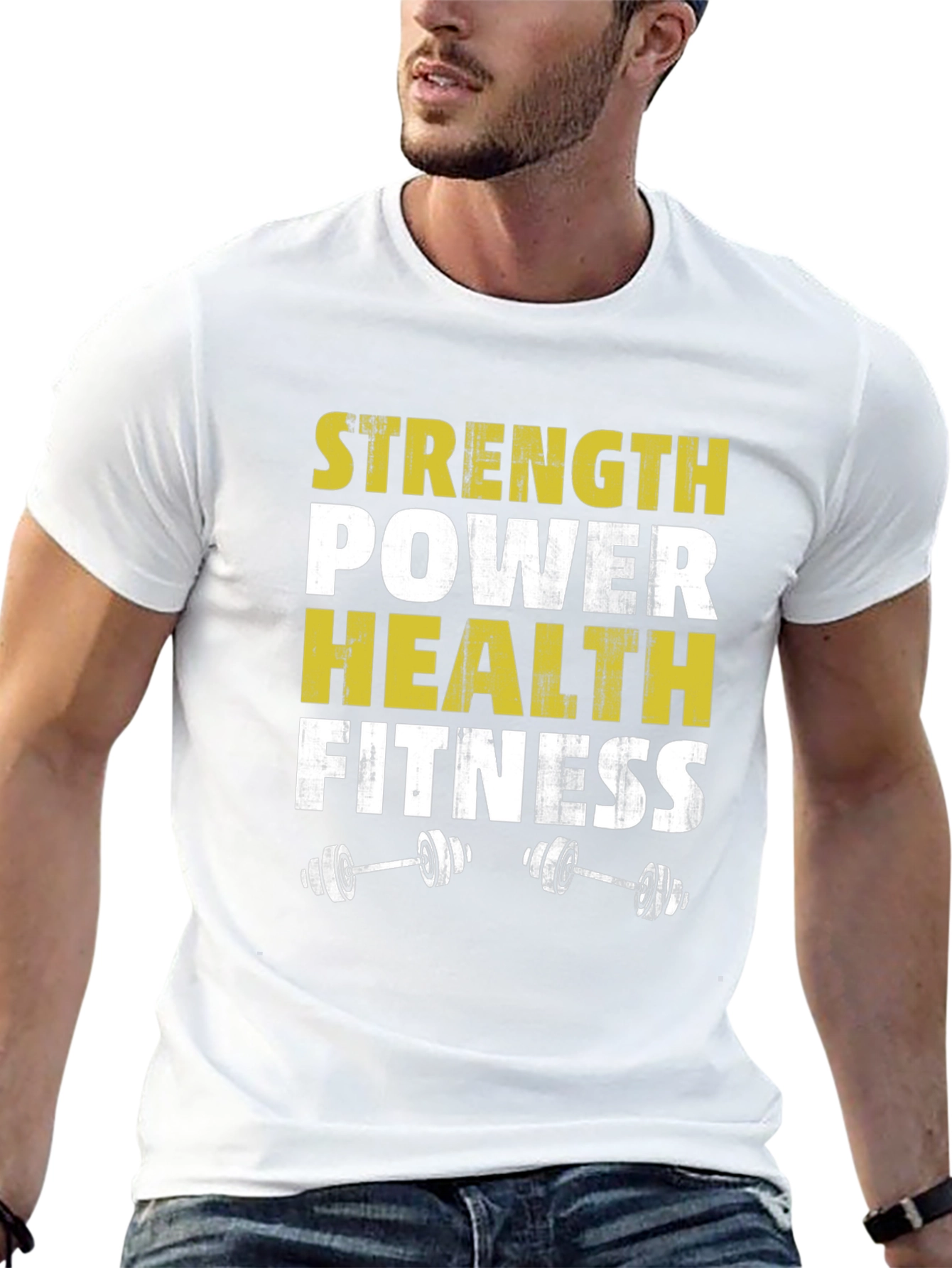 Strength Power Health Fitness Graphic T-Shirt
