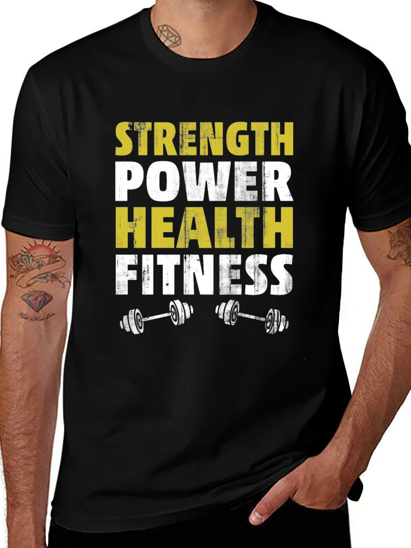 Strength Power Health Fitness Graphic T-Shirt