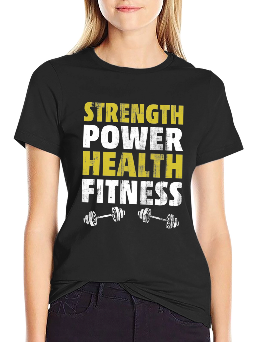 Strength Power Health Fitness Graphic T-Shirt