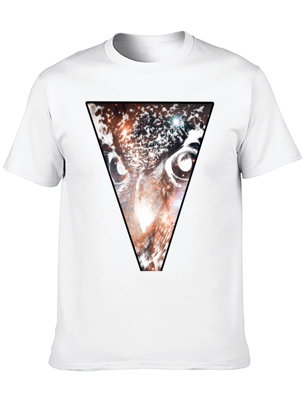 Cosmic Owl Triangle Graphic Tee - Black